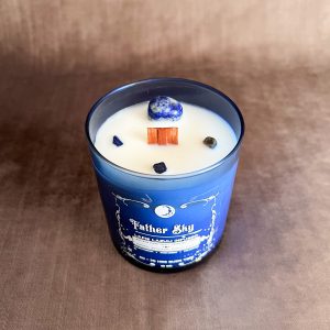 Father Sky soy candle infused with Lapis Lazuli
